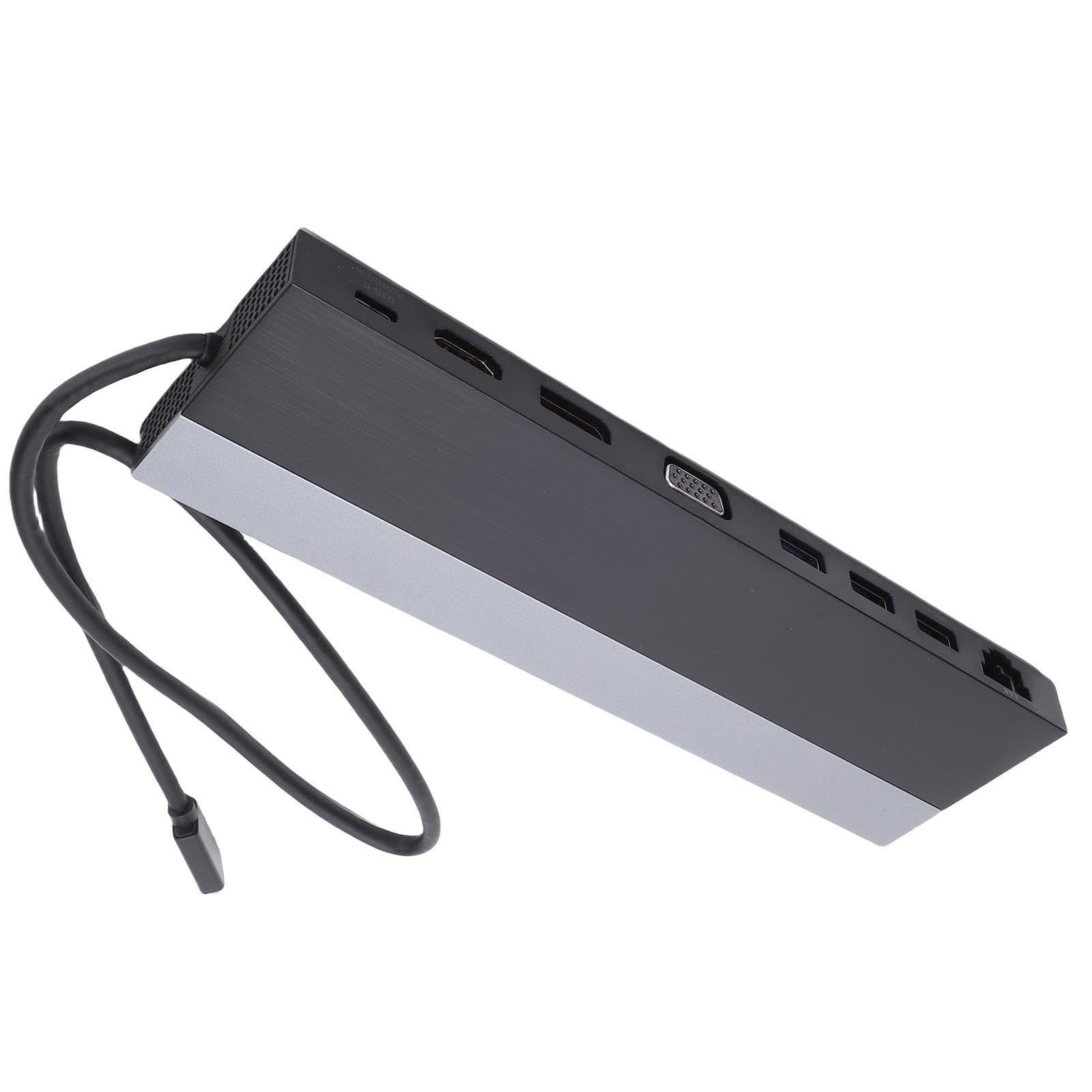 LICAEVEY 12 w 1 Hub Adapter, Potrójna Stacja Dokowania Laptopa z Interfejsem Multimedialnym HD, Portem Wyświetlania, VGA, Gigabit Ethernet, 100W PD, 4 Porty USB