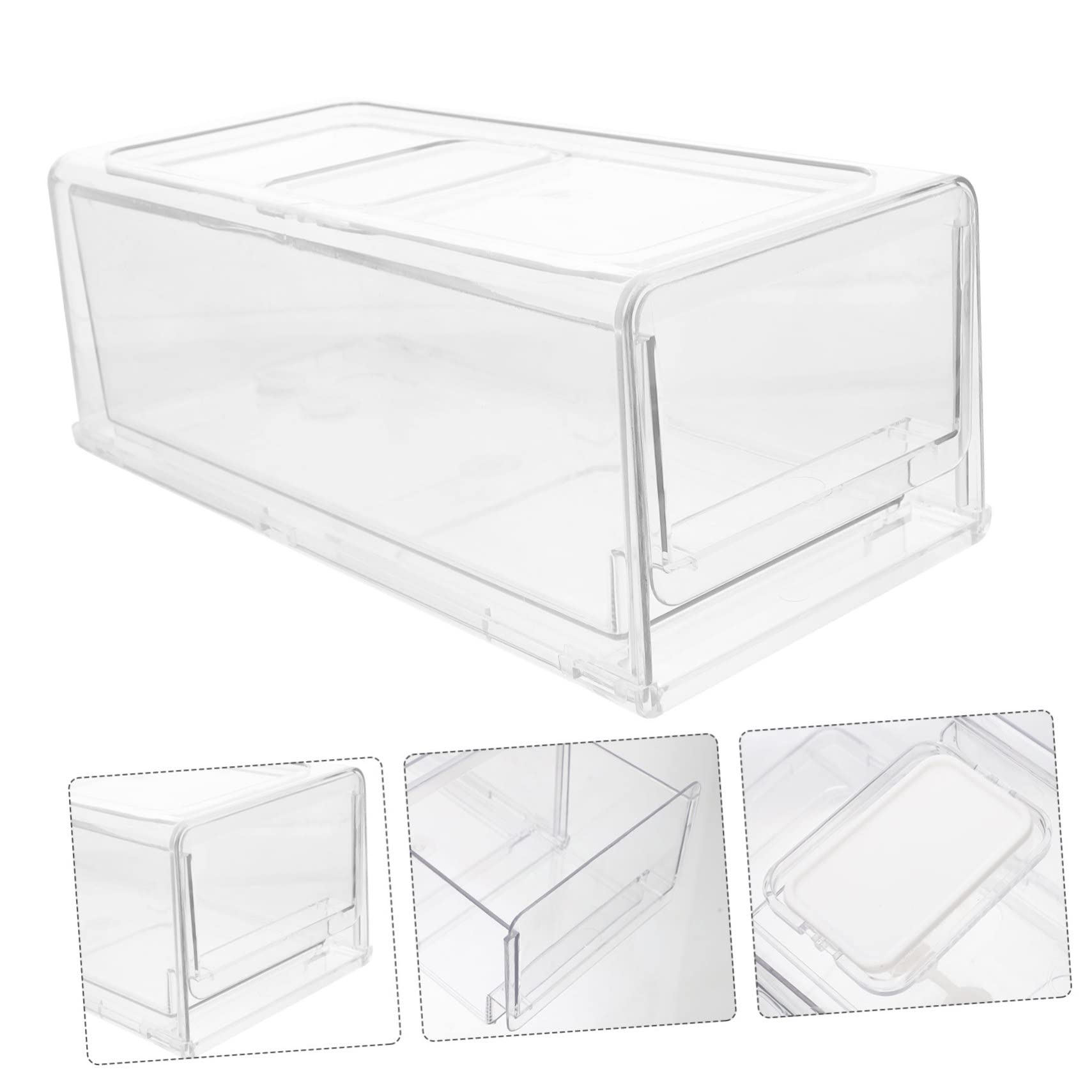 Stapelbare Kühlschrank Organizer mit Schublade Praktische Aufbewahrungsbox für Gemüse Obst und Lebensmittel Transparente Kühlschrankbox für Ordentliche Aufbewahrung