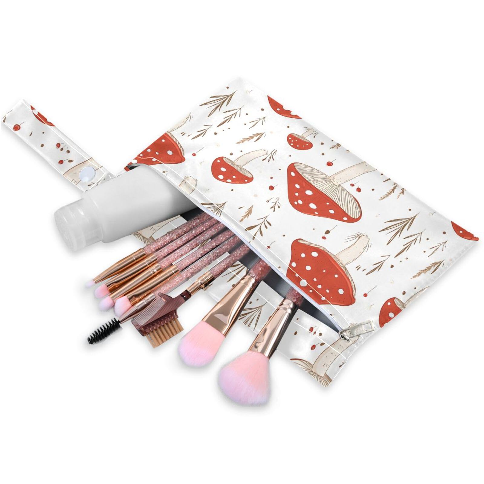 Coikll Wet Dry Bags for Cloth Diaper 2 Pack Waterproof Yoga Gym Bag for Swimsuit Wet Clothes Baby Items-?Red Mushrooms?