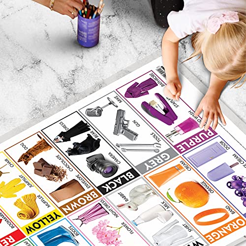 Image of GO WOO Combo of 2 Alphabet and Colours Educational Posters for Preschool Kids Classroom Study | Learning- Charts for Kids Learning (20 inchX30 inch Inches)