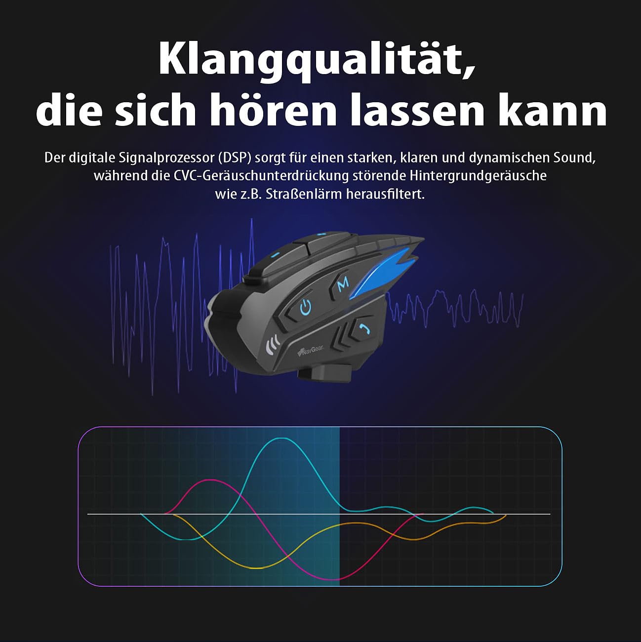 NavGear 2er-Set Motorrad-Kommunikations-Systeme für bis zu 8 Personen