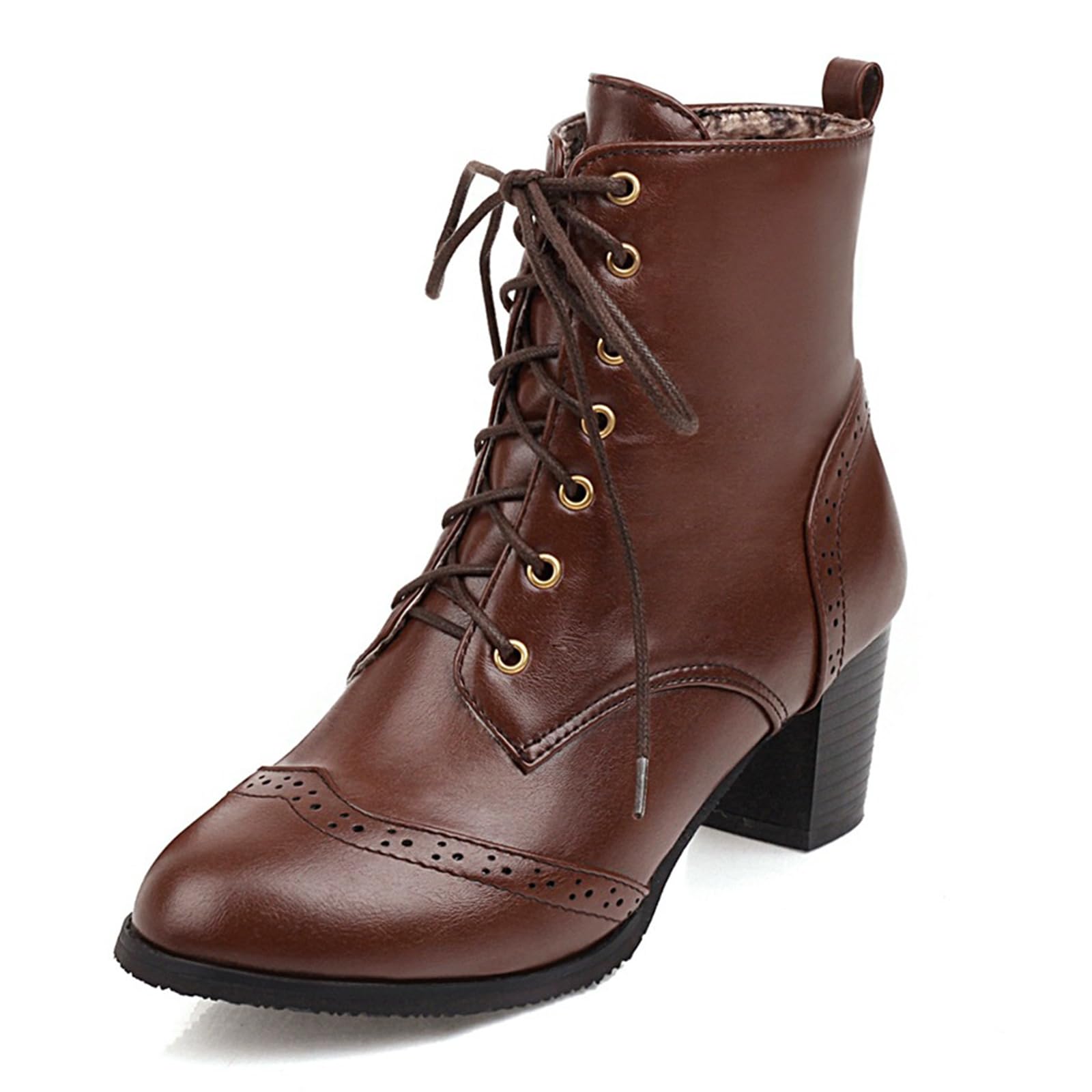 Damskie sznurowane botki z obcasem blokowym Brogsy Design Styl Vintage Retro Moda Codzienna Noszenie Biuro Impreza Chodzenie Komfort