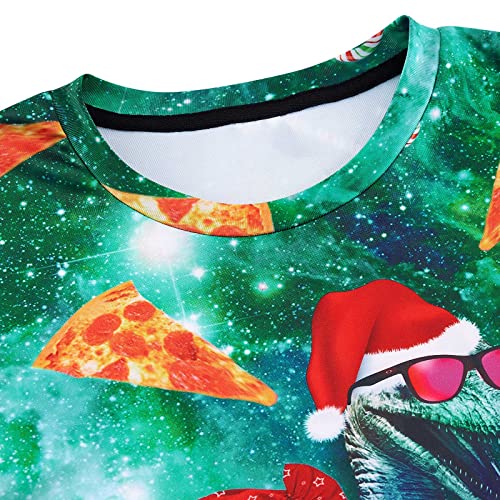 Idgreatim Unisex Ugly Christmas Crewneck Sweatshirt Novelty 3D Graphic Long Sleeve Sweater Shirt