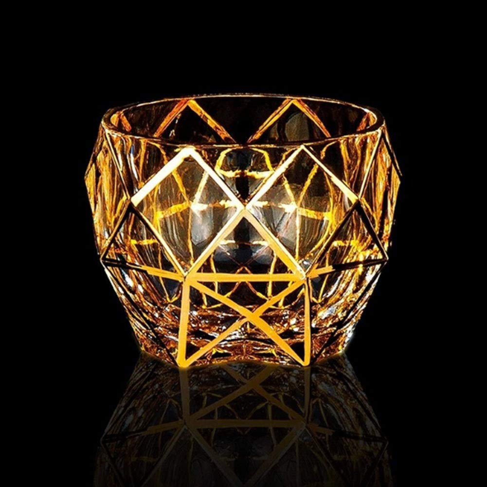 Karafki do wina, kieliszki do whisky, bezołowiowy materiał kryształowy, luksusowy złoty design, artykuły gospodarstwa domowego, zestaw upominkowy dla mężczyzn (D)