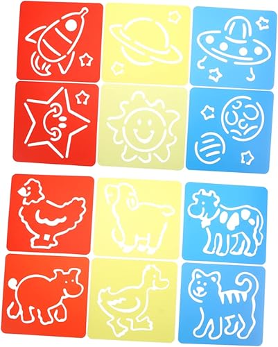 EXCEART 2 plantillas de plástico, plantillas de pintura, plantillas de plantilla, plantillas de dibujo, plantillas de pintura, plantillas huecas