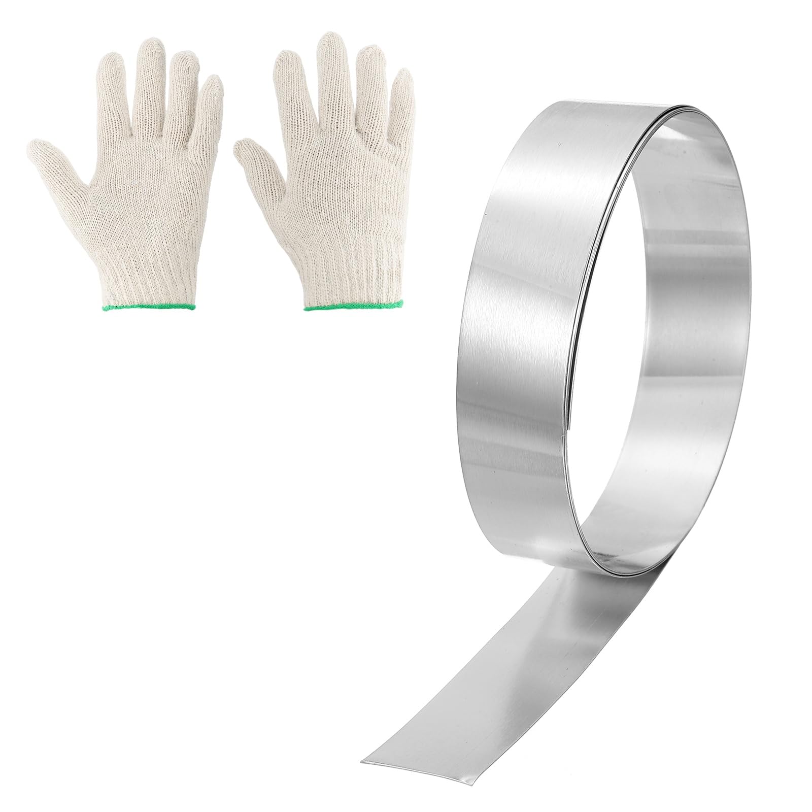 sourcing map Aluminum Flashing Roll, 0.8" x 3.28ft Roof Flashing Metal Strip Sheet Roll 0.1mm Thick with Gloves for House Repair Sealing Window Door โ image 1