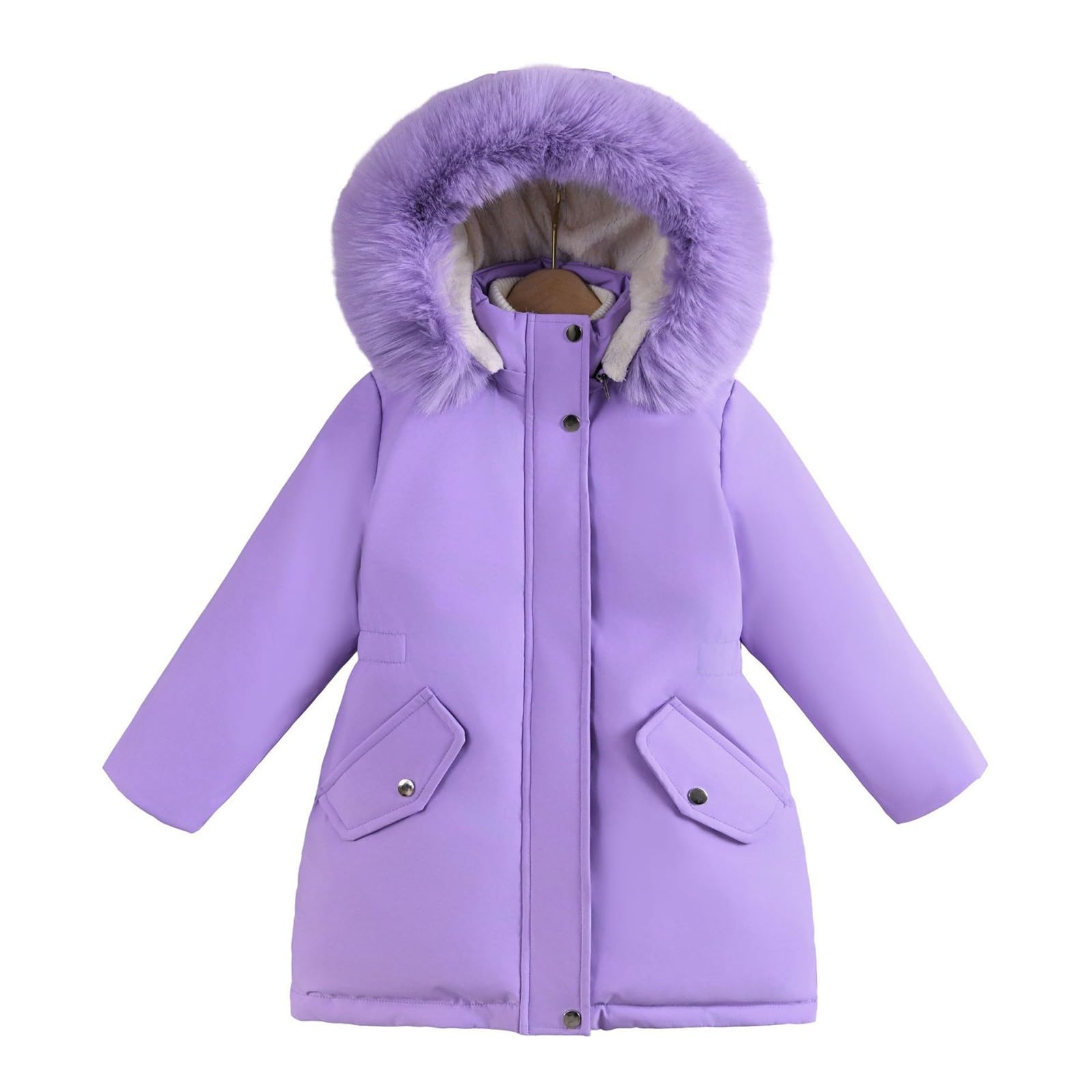 Genérico Chaqueta NiñA Invierno 4 AñOs,Chaqueta De PlumóN SintéTica para NiñA Abrigo CáLido De Invierno con Capucha Cortavientos para NiñOs PequeñOs Y NiñAs