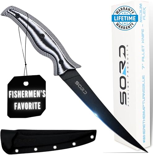 SORD Cuchillo de filete – Cuchillos de filete de 5 a 9 pulgadas para peces – Cuchillo afilado para deshuesar – Pesca en agua salada y agua dulce –