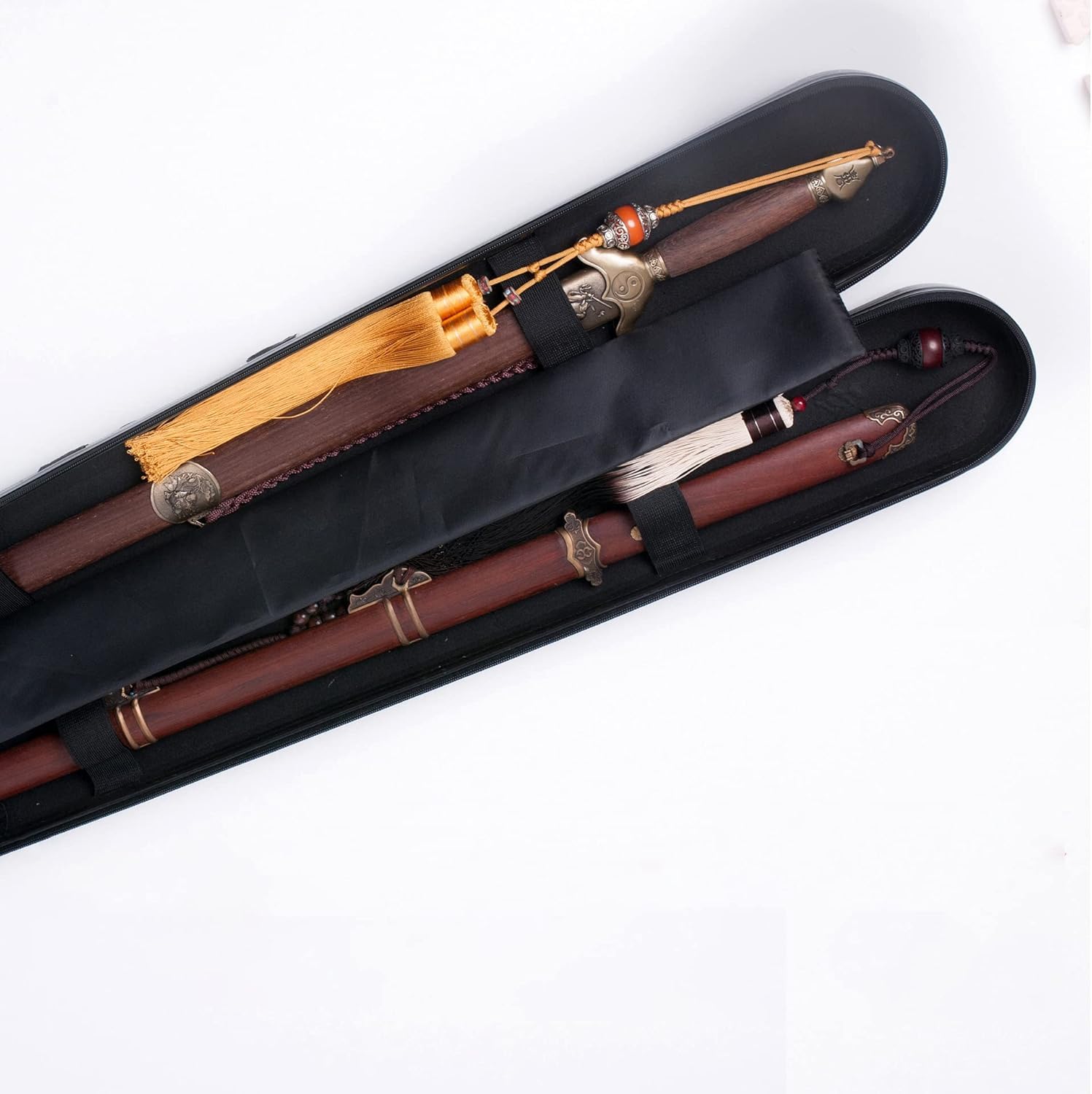 Schwerttasche, Japan Bokken Tragetasche, Chinesische Kung Fu Oxford Stoff Katana Schwerttasche Mit Tragegurt, Black, 110cm