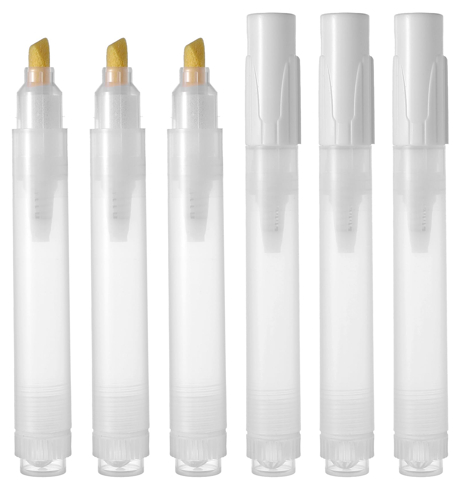 ValueBargain 6 PCS Paint Touch up Pen Refillable for Walls, 13.2 * 1.6 Cm Clear Barrel Refillable Paint Pen for Precise Application on Walls, Ceramic & DIY Art Projects