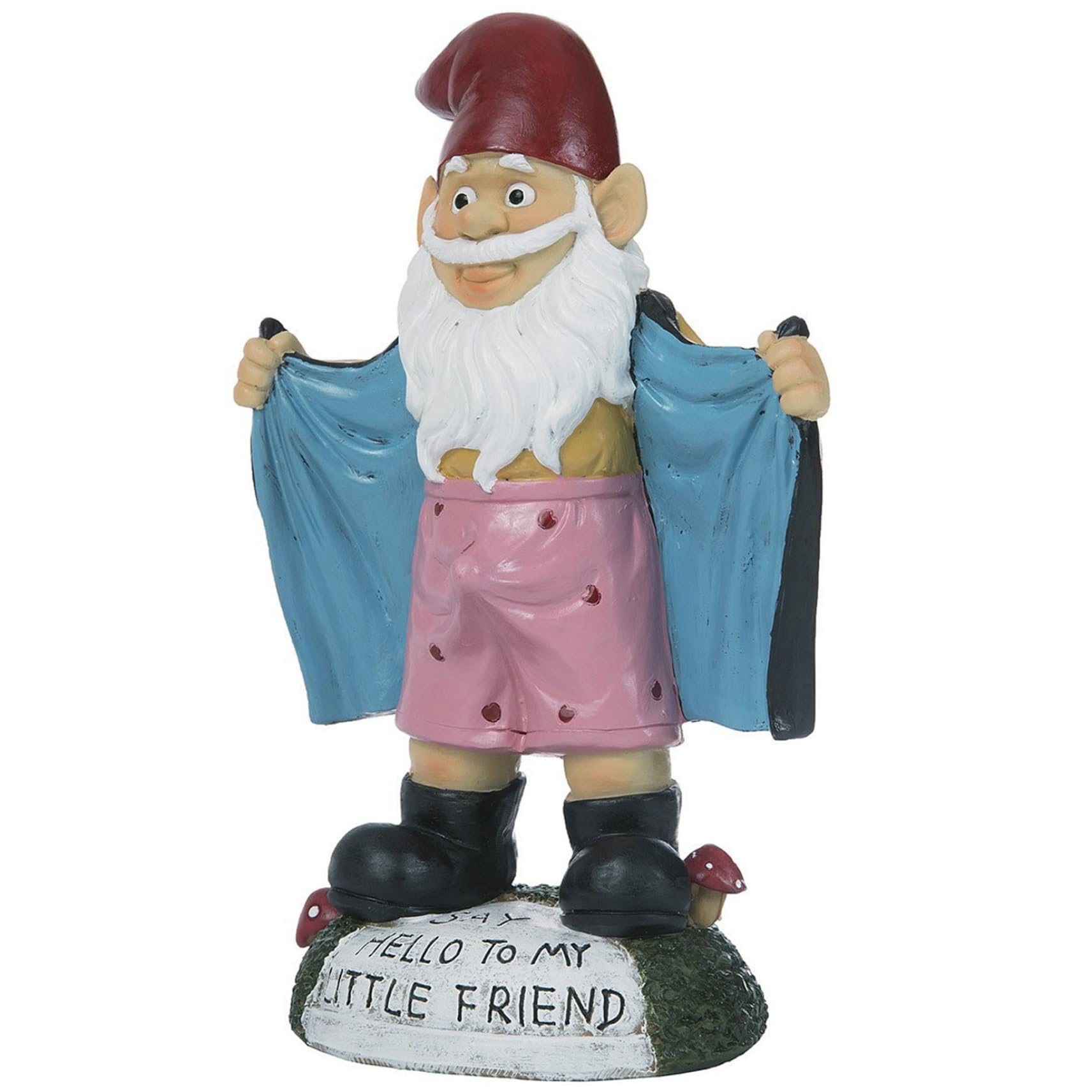 Naughty Gnomes Sexy Gnome Statues, 5.9 Inch Resin Funny Garden Gnomes, Full Color Say Hello to My Little Friend, Reusable Naughty, Black
