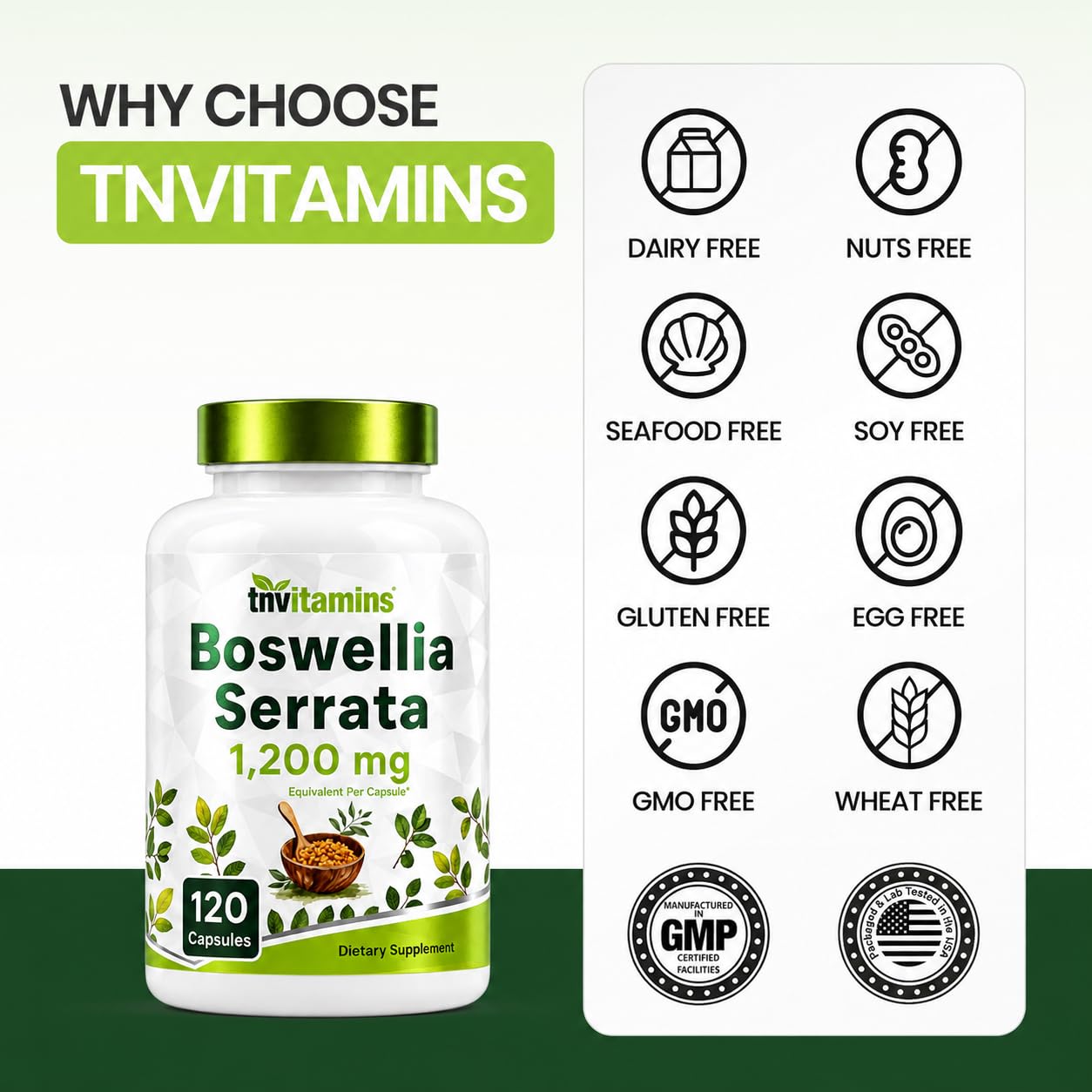 Boswellia Extract Capsules, 120 Count | 1,200 mg Per Capsule | 65% Boswellic Acids + 10:1 Concentrated Extract | Boswellia Serrata | Joint & Mobility Support* — Amazon image 6