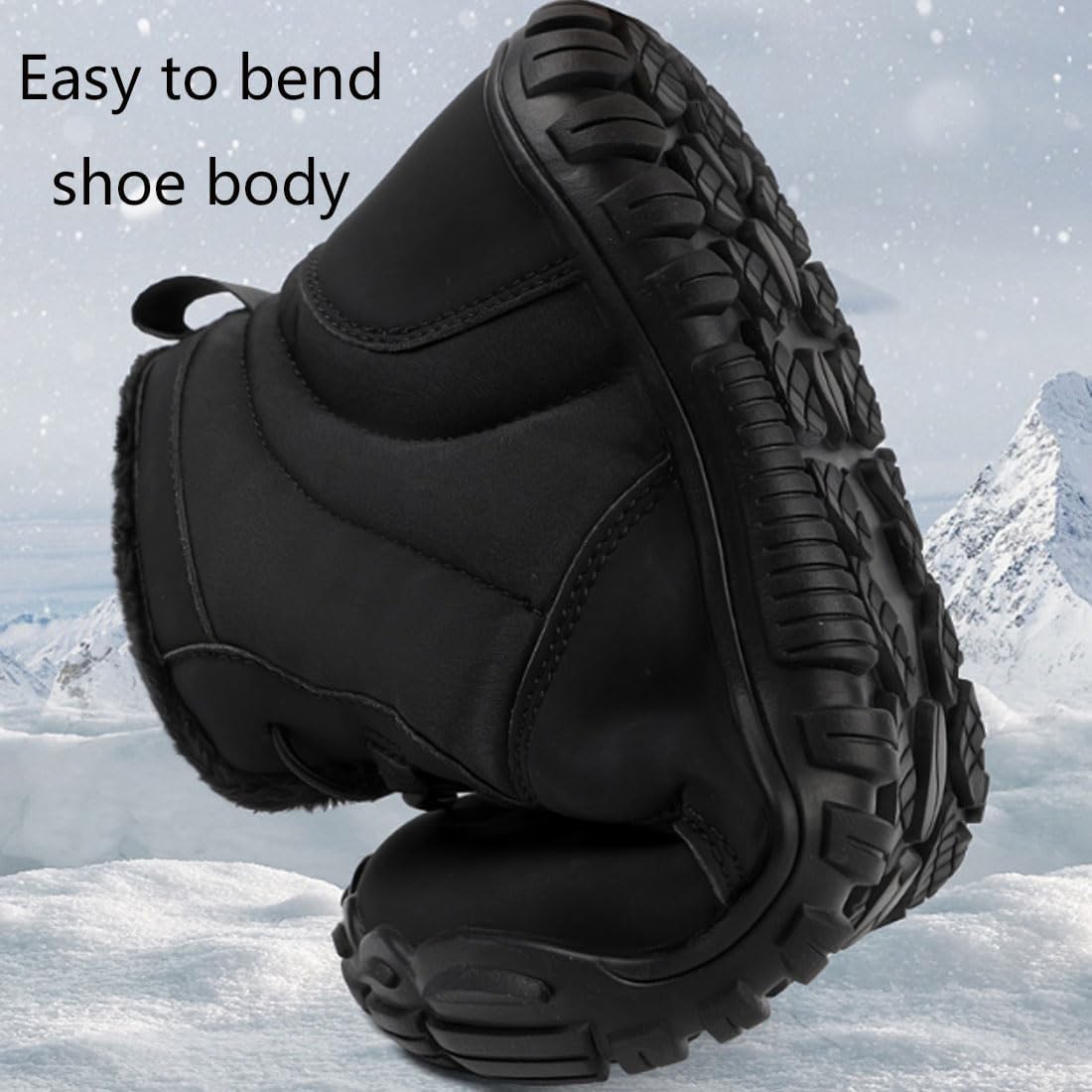 Hike Winter Barefoot Womens Men, Waterproof Non-Slip Snow Boots, Casual Outdoor Warm Footwear Walking Boots