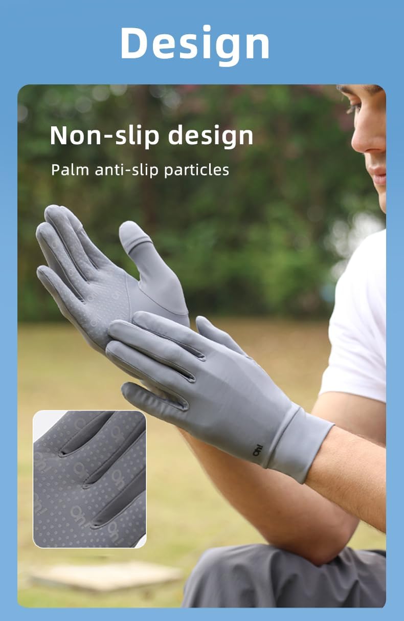 Men Women Cycling Gloves Touchscreen Full Finger Sun UV Protection UPF 50+ Summer Gloves for Driving Fishing SMM5M085T - Image 7