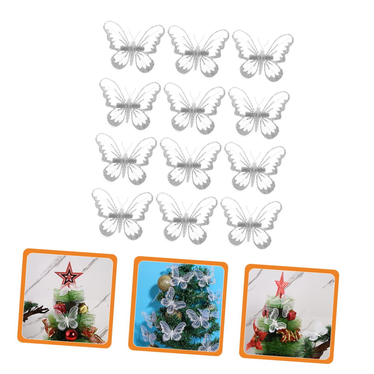 SEWACC 36stücke Künstliche Schmetterlinge Mit Clip Bunte Stoffdekoration Für Bastelprojekte Hochzeits Und Partydesigns Tisch Und Wanddekor