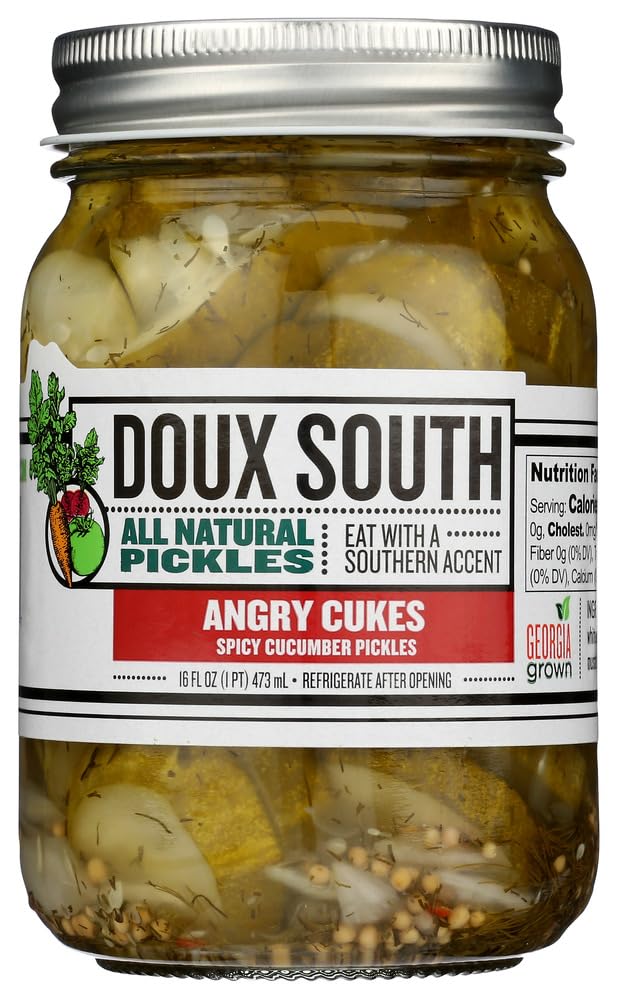Doux South Angry Cukes, Dill Pickle Slices- 2 Pack