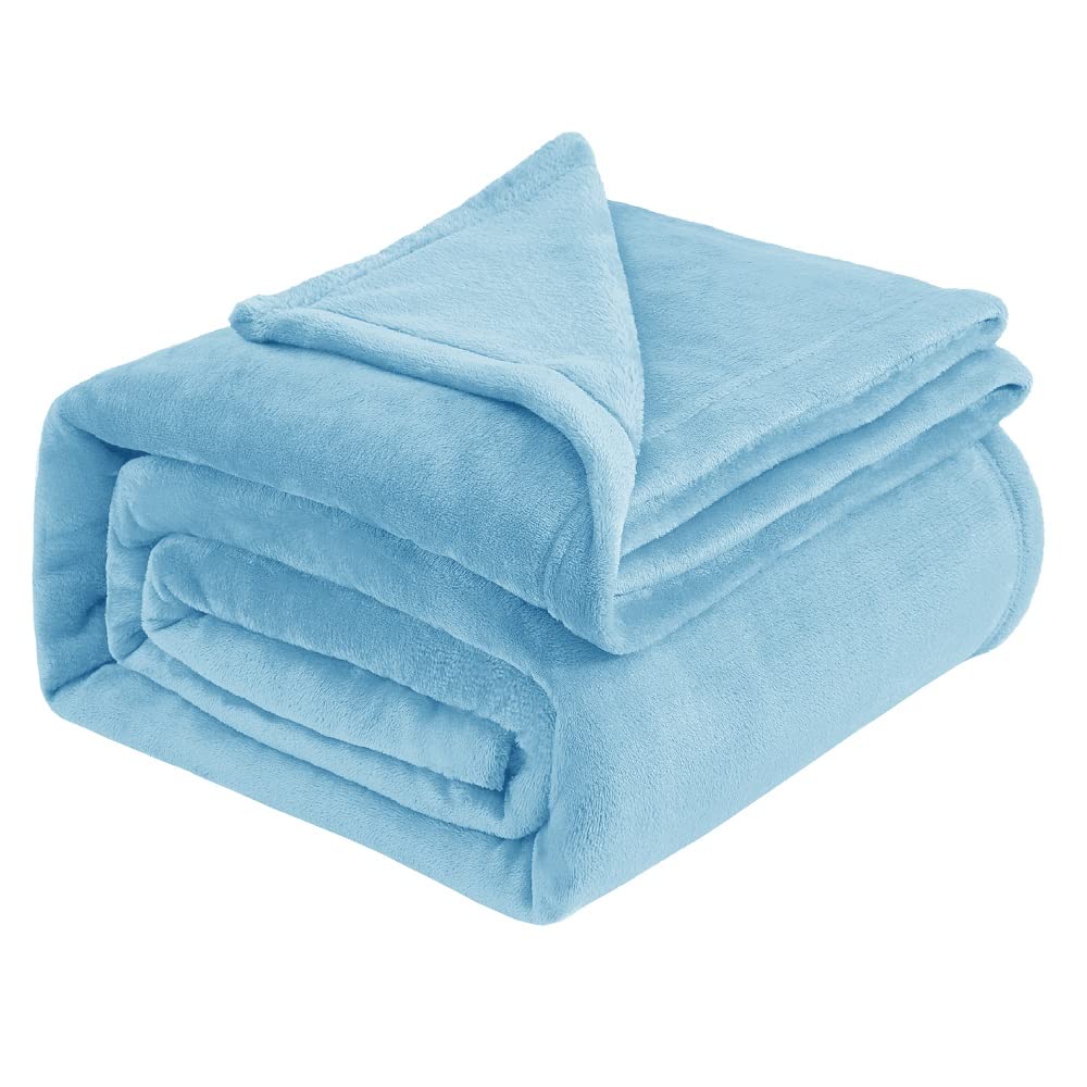 IR Imperial Rooms Fleece Blanket Large Throw - Light Blue, King 230X270 Cm
