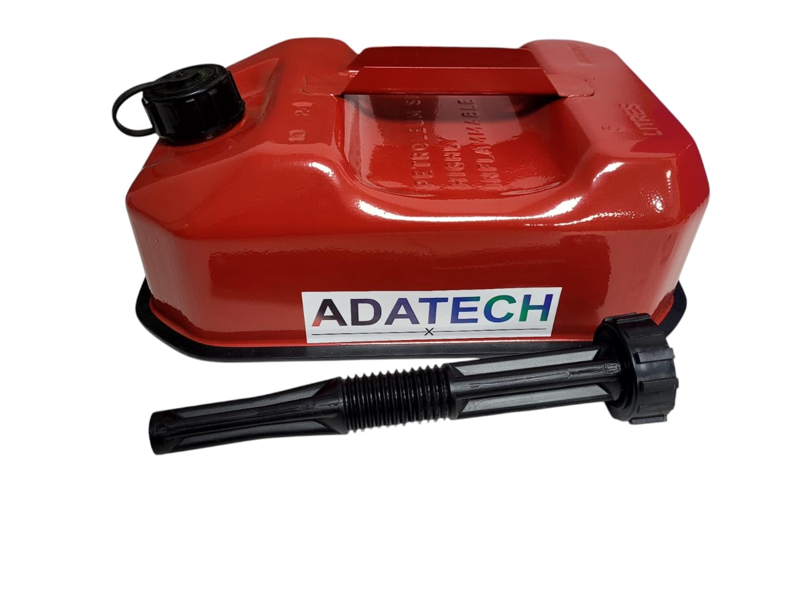ADATECH 5LTR SQUARE RED UN APPROVED METAL JERRY CAN