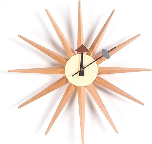 Miniatura 20 de SHISEDECO Reloj de bola de mediados de siglo, pintado de madera maciza sin tictac, decorativo, moderno, silencioso, reloj de pared para el hogar,