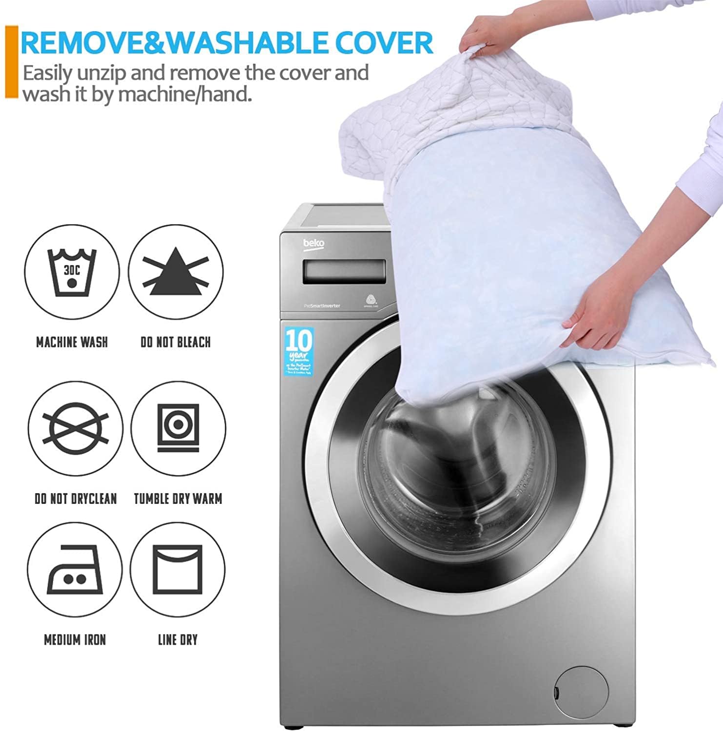 Almohadas de espuma viscoelástica trituradas para dormir y refrescar la almohada de bambú con almohadas hipoalergénicas ajustables para dormir de lado y de espalda, lavable