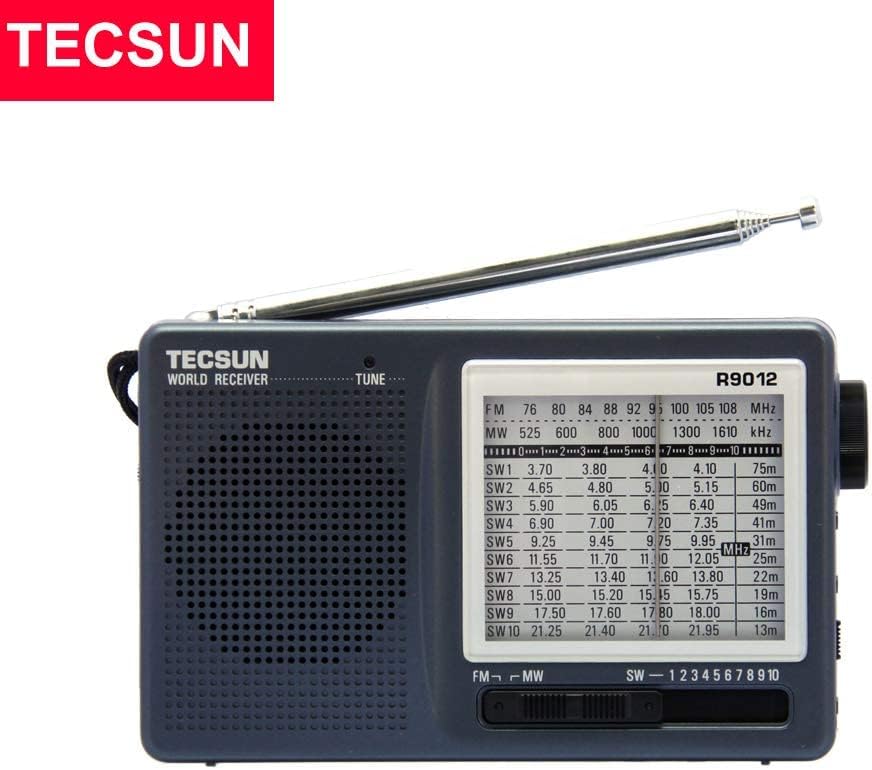 TECSUN R-9012 AM FM SW 12 Bands Shortwave Radio Portable Receiver Gray : Electronics