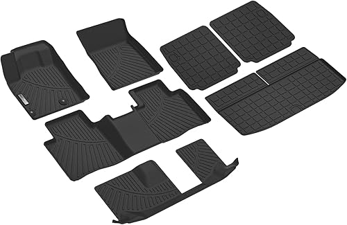 Miniatura 10 de Alfombrillas y forro de carga para Mazda CX90 y CX-90 PHEV 2024 para 8 pasajeros con asientos de banco de 2 fila, 1, 2 y 3 fila con tapete para