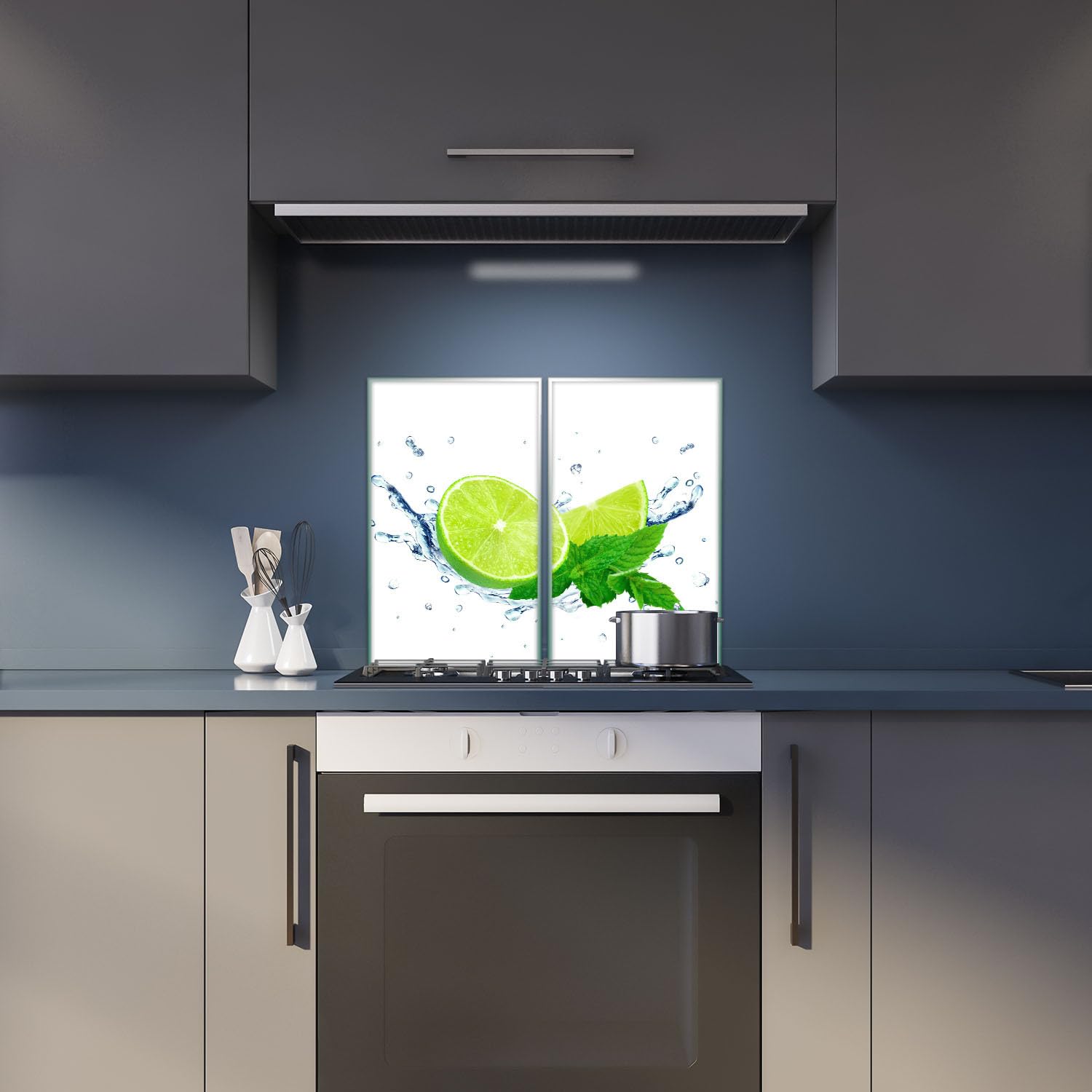 Herdabdeckplatte Abdeckung Ceranfeld Abdeckplatte Schneidebrett 2-Teilig 60x52 Lemon Grün Spritzschutz Glasplatte Ceranfeldabdeckung Schutz Herdschutz Sicherheitsglas Glasschneidebrett 2x30x52