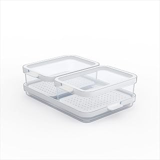 Rotho Aufbewahrungsbox Cauma 3er-Set Kühlschrank Organizer transparent weiß