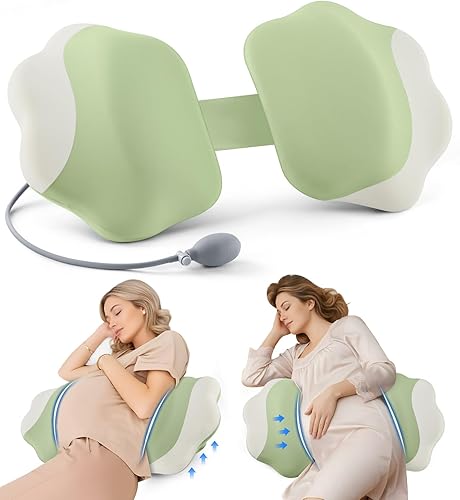 Miniatura 13 de Almohadas de embarazo de espuma viscoelástica para dormir, almohada de maternidad para dormir de lado, soporte para espalda y vientre, almohada de