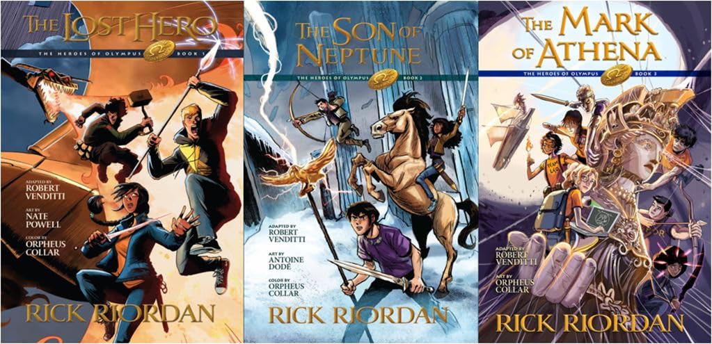 The Heroes of Olympus Graphic Novels Books 1 – 3 Set : Rick