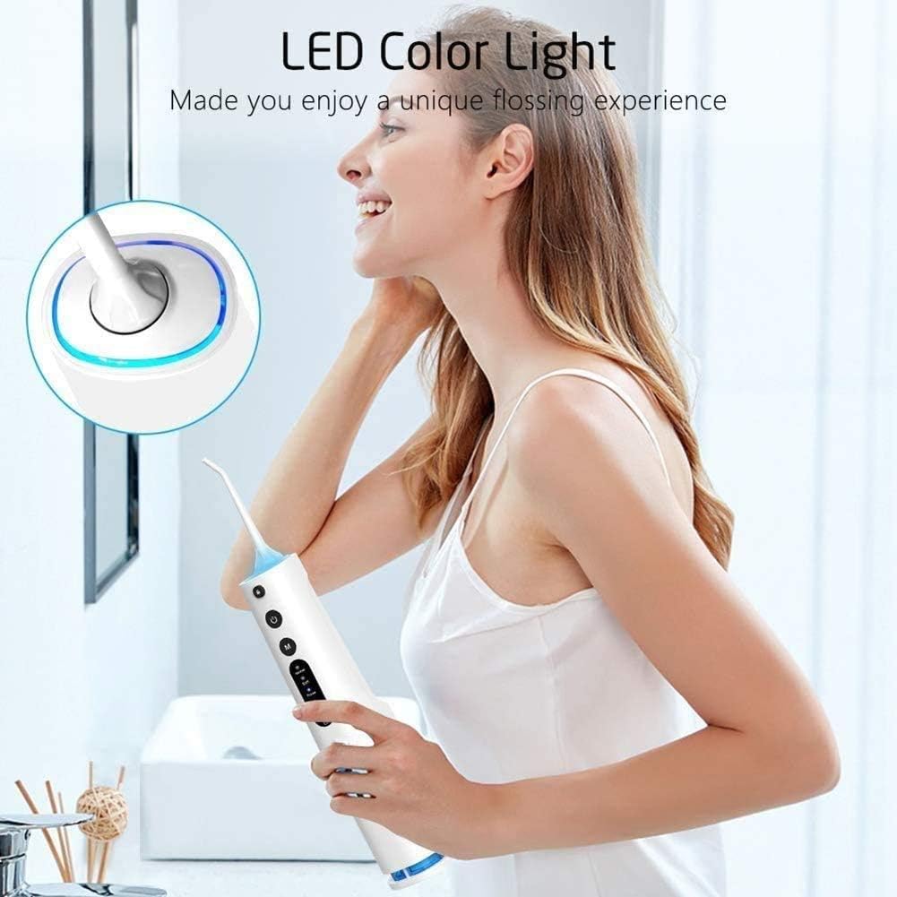 Water Flosser Cordless Teeth Cleaner Dental Oral Irrigator Power Dental Flossers IPX7 Waterproof Teeth Cleaner with 4 Cleaning Modes Detachable Water Tank(Black)