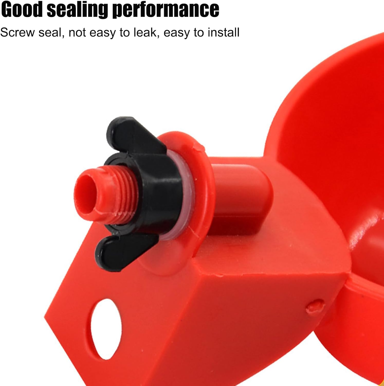 Poultry Feeder - Automatic Waterer Cup, No Waste Leakproof, Large Capacity Container, Livestock Supply Function, Top Performance Farm Category, Red Big Size for Geese Ducks Hens Turkey