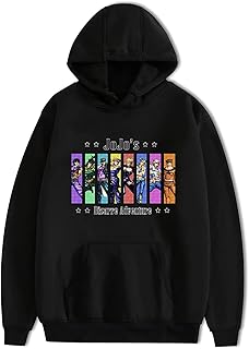 XSLGOGO Unisex Anime JoJo's Bizarre Adventure Kapuzenpullover Kujo Jotaro Pullover Jonathan Joestar Lässiges Langarm-Sweat...