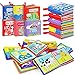 6 Pezzi Libro Stoffa Bambini interattivo Libro Tattile Cognition Libri Tessuto per Bambini neonati (rosso)