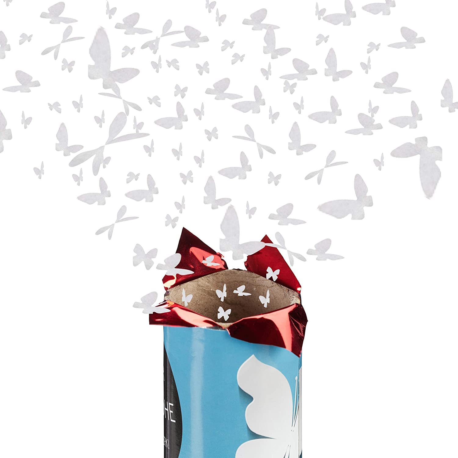 KROWN - 12 Cañones de Confetti, Bodas y Aniversarios, Papel-Cartón, 40 cm, Blanco, Detalles y Regalos Bodas, Comuniones, Cumpleaños, Bautizos