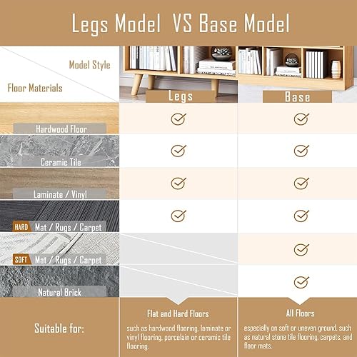 Miniatura 182 de IOTXY - Estantería baja, organizador de madera, 3 niveles con base, estantería horizontal, 10 cubos, color blanco cálido Blanco cálido,Azul