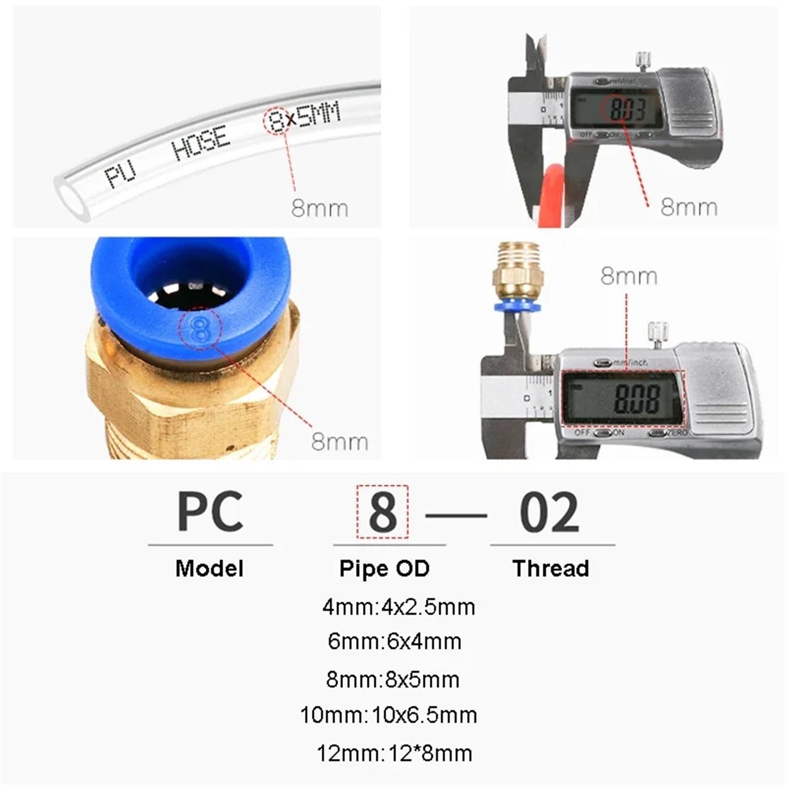 Raccordo pneumatico connettore aria PC/PCF/PL/PB/PLF 4/6/8/10/12 mm filettatura 1/8 1/4 3/8 1/2 raccordi rapidi per tubi flessibili 1 pezzo (OD10mm-1I2, PLF)