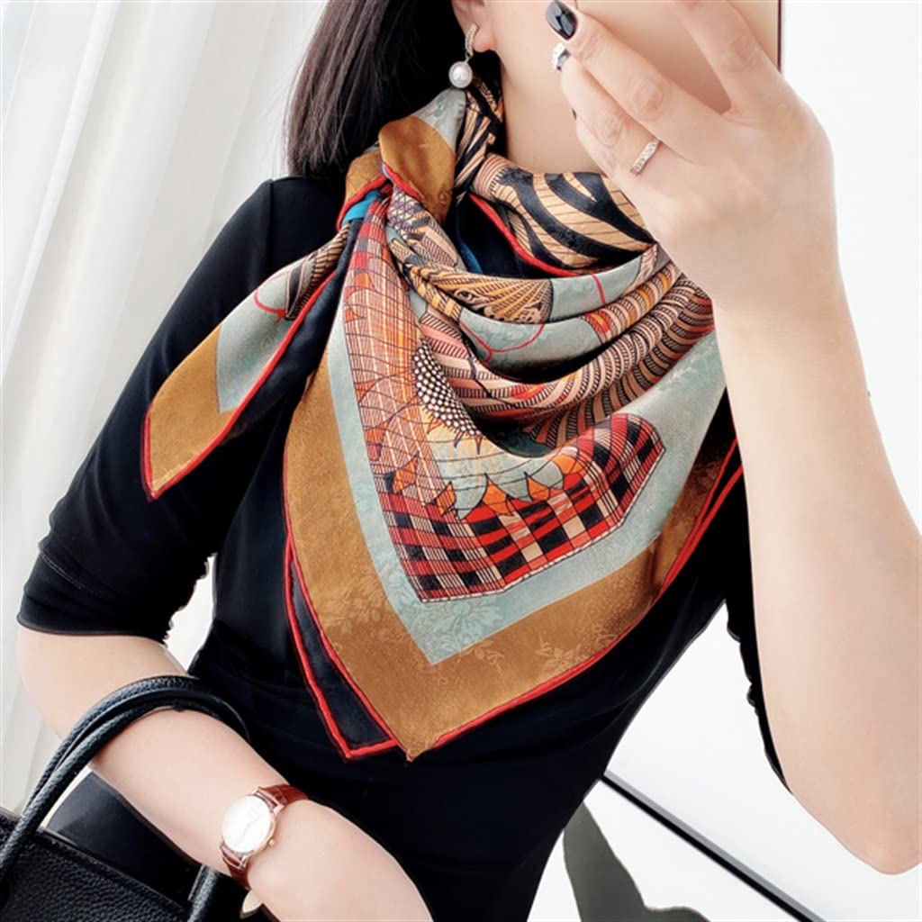 Foulard En Soie Vintage GAZZAZ Italy - 100% Soie, 90cm, Couleur Grise
