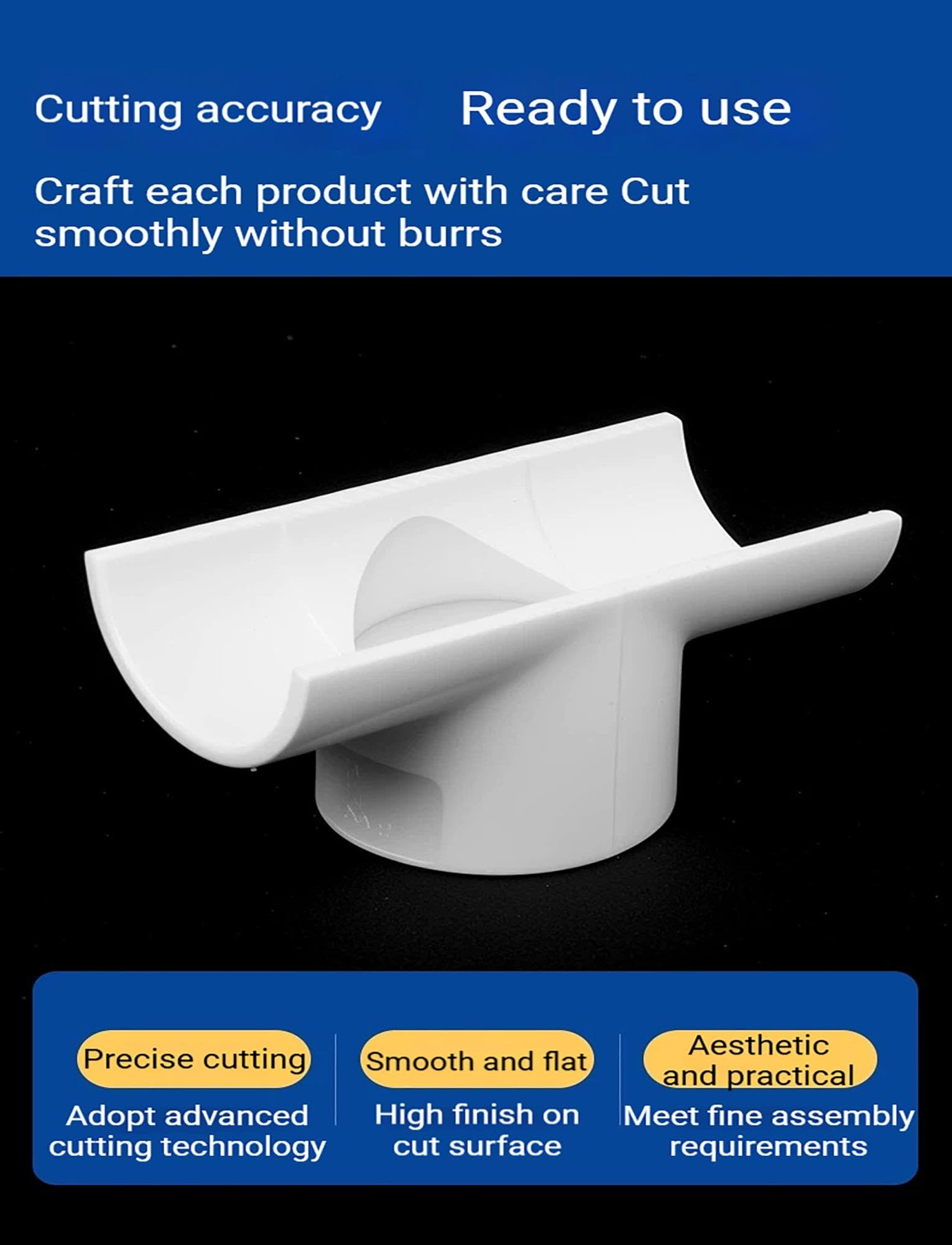 Accesorios de tubería semicirculares de PVC, codos de canal en U
