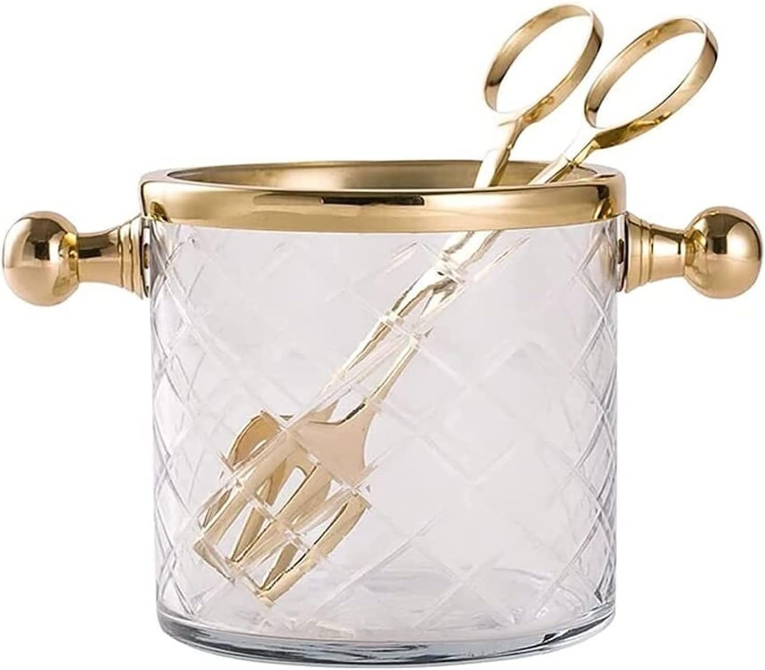 Stainless Steel Ice Bucket, Handmade Brass Glass Ice Bucket With Ice Clip Dining Table Cooler Wine Wine Rack Ice Bucket Champagne Can Cooler