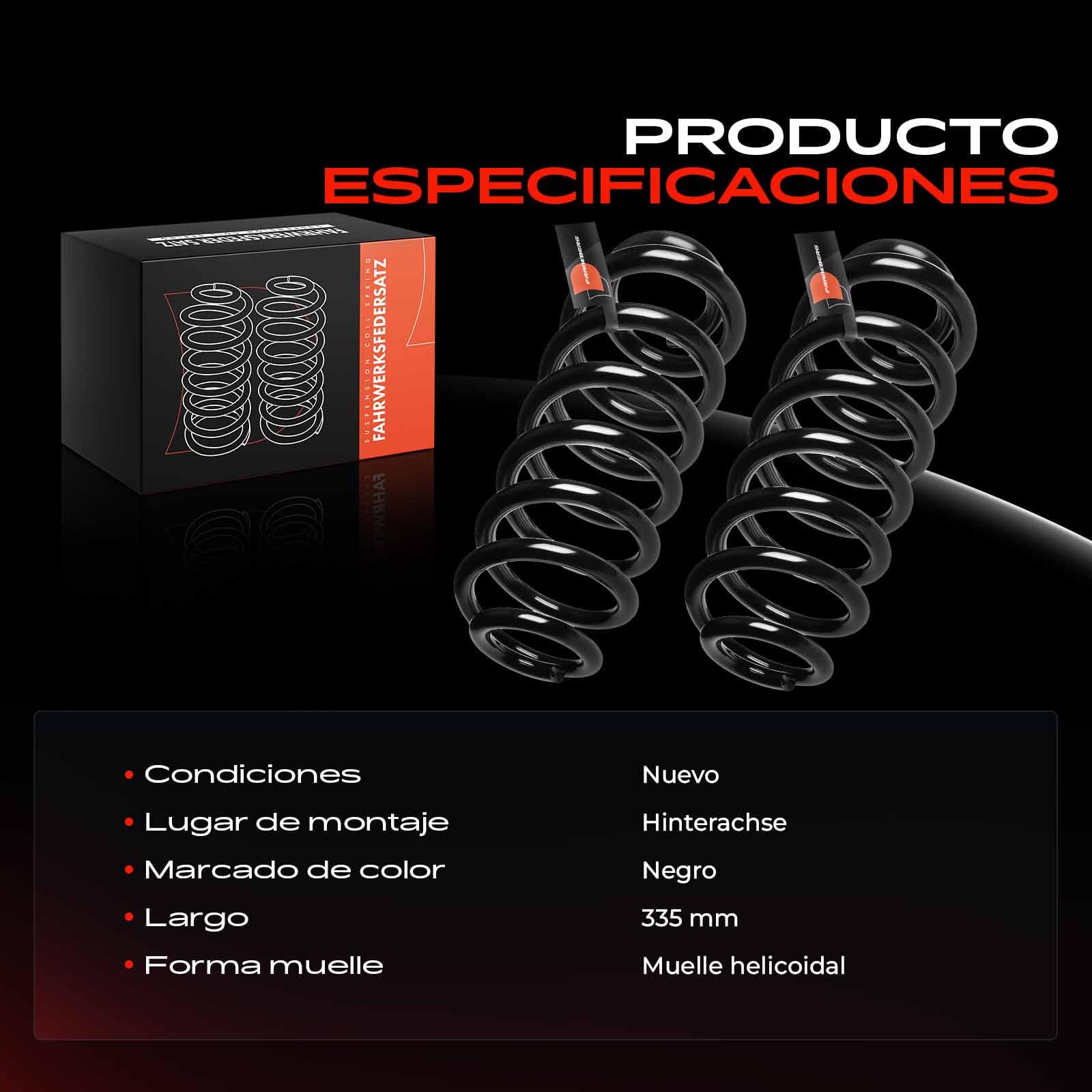 Frankberg 2x Muelles de chasis Muelles de suspensión Compatible con X5 E53 3.0d 3.0i 4.4i 2000-2006 Replace# 33531096301,RH6754