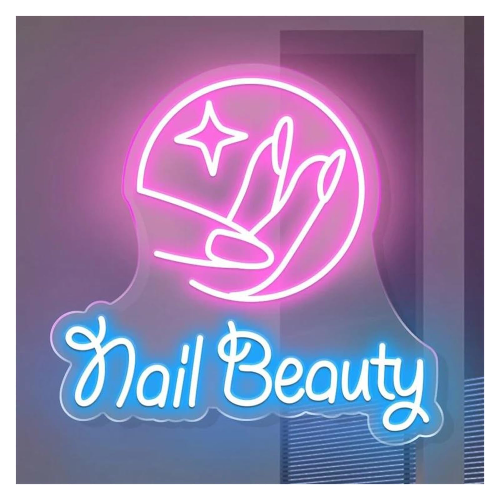 LEMST Signs Lamp Nail Beauty Neon Light Sign Light Dimmable USB Powered for Lashes Hair Brows Tattoo Room Wall Decoration 40cmx40cm(A)