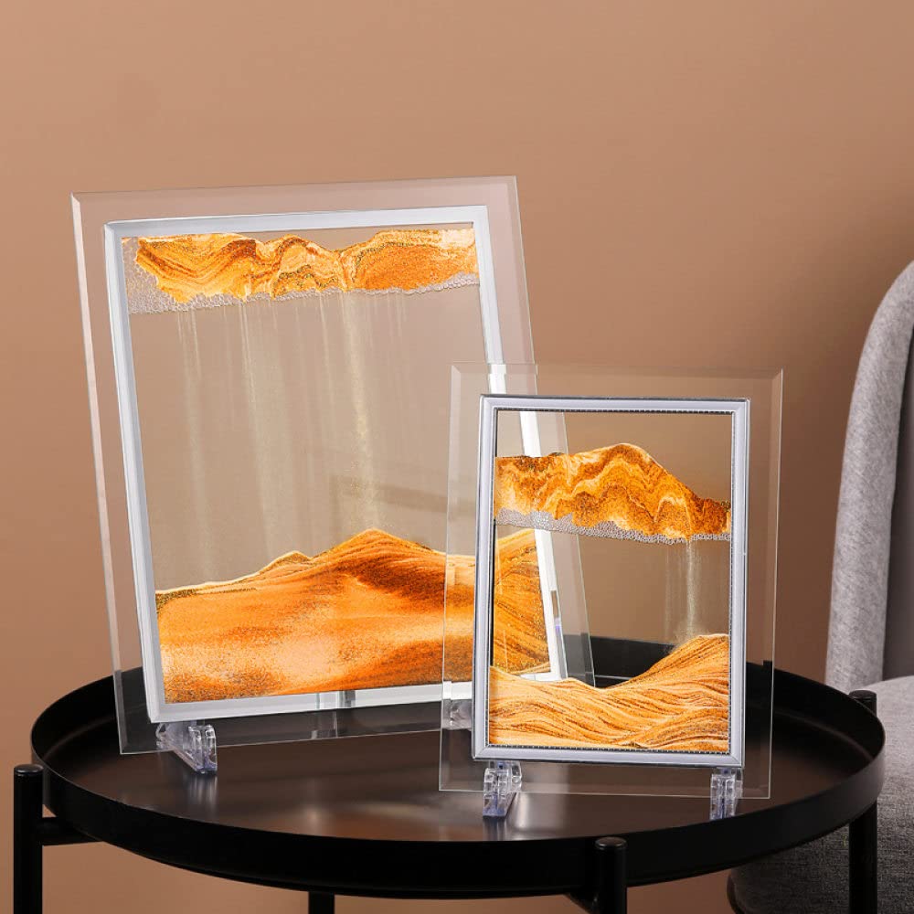 Sablier Minuterie, D Minuteur De Sable En Verre Pour Sables Mouvants, Artisanat De Peinture De Sable Liquide Doré Moderne, Sablier En Verre Pour Salon, Chambre À Coucher, Bureau, Ornement De Bureau
