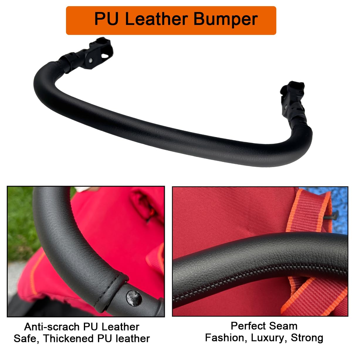 Accessori per passeggino per passeggino gb Pockit+/Cybex Libelle – Bracciolo regolabile in pelle PU (grandi dimensioni)