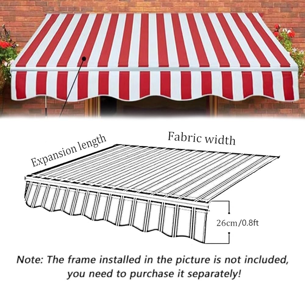 Telo di Ricambio per Tenda da Sole Tessuto di Ricambio per Tenda da Esterno Tessuto Impermeabile in Poliestere, Protezione UV(Yellow,6x5ft/180x150cm)