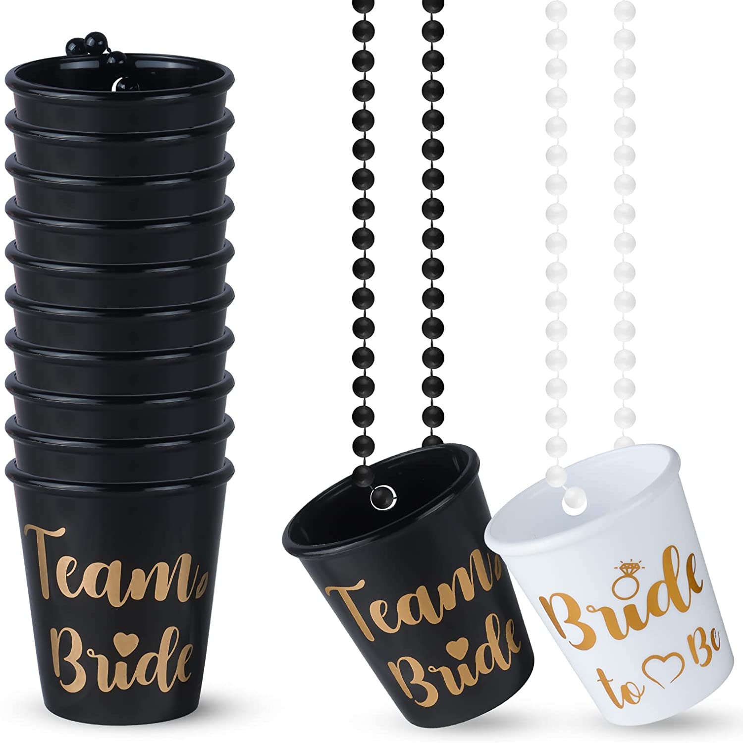 JUSTOTRY 12 pezzi Bride to Be bicchieri da liquore collana per addio al nubilato, per feste di addio al celibato, decorazione da donna JGA