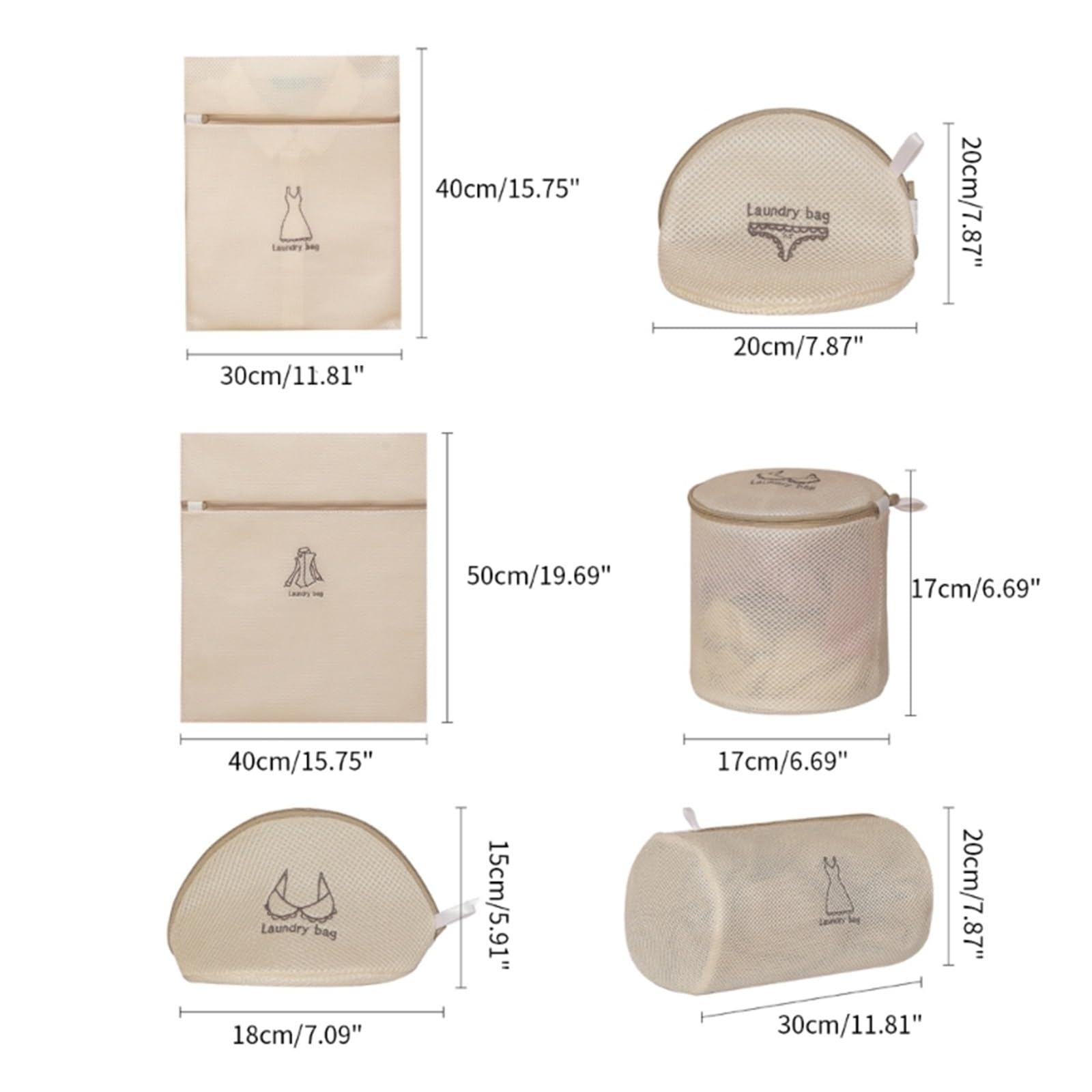 bolsa de lavandería, bolsa de lavandería, Juego de 7 bolsas de lavandería de malla gruesa for lavar prendas delicadas, blusas, medias, ropa interior, sujetadores, lencería