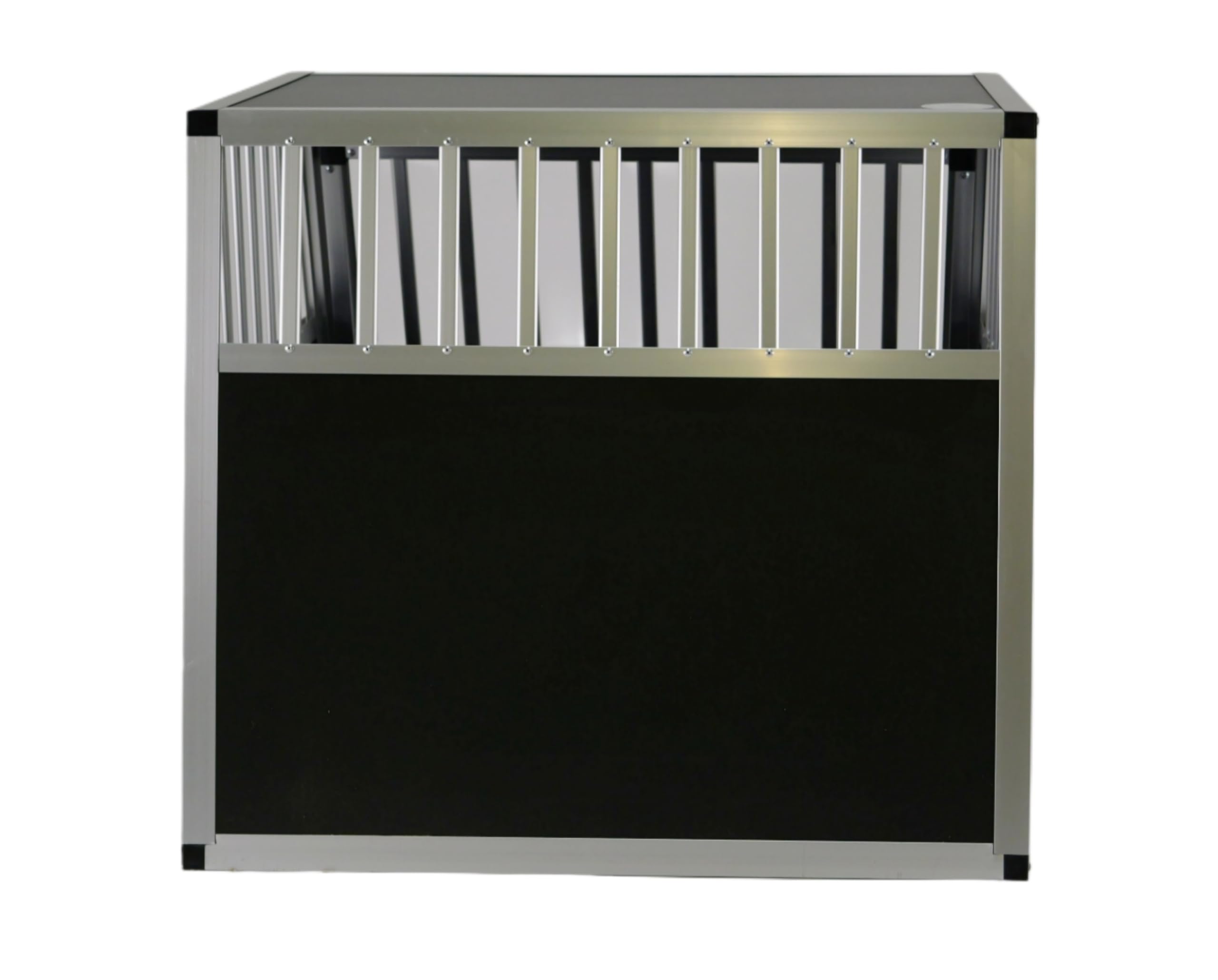 DOGHEAD Caisse de transport pour chien en aluminium - 80 x 85 x 69 cm - Écoline - Noir/argenté - Ne convient pas aux breaks