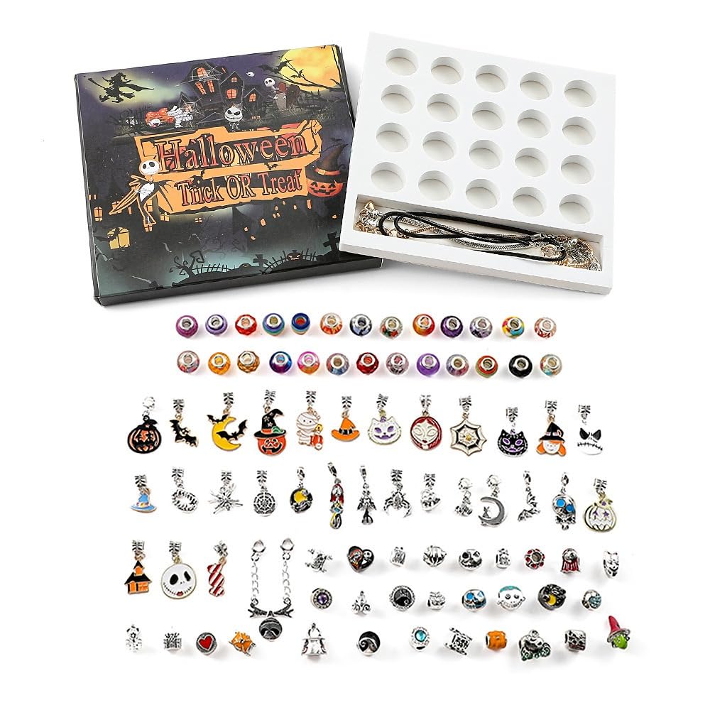 Halloween Charm Bracelet Advent Calendar,20-Day Unique DIY Bracelet Jewelry Countdown Box, Spooky & Fun Halloween Gifts - Image 3