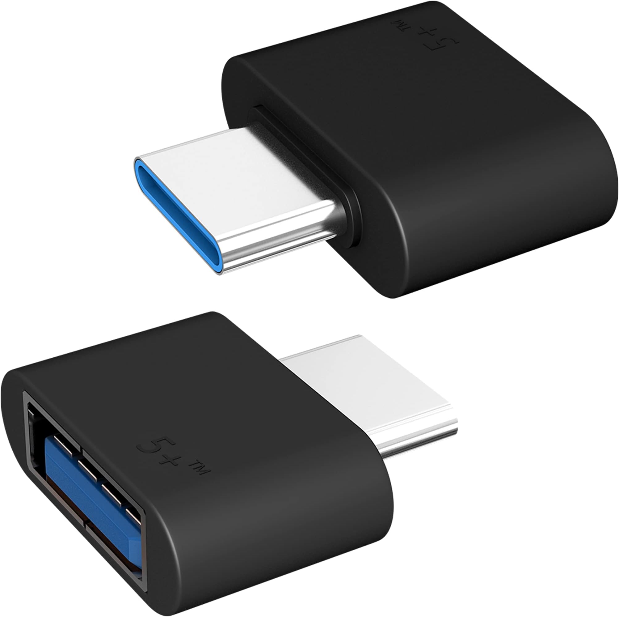 5 Plus 2Pcs 3.0 USB C to USB Adapter USB-C Male to USB Female Adapter Compatible with MacBook Pro 2021 MacBook Air iPad mini 6 Pro Surface Pro 8/X Go and Other Type C or Thunderbolt 4/3 Devices